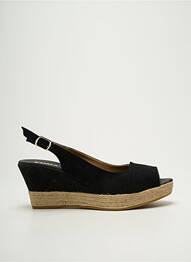 Espadrile închidere cu buclă(e) toc de 7 la 9 cm negru EMMA femme