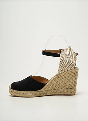Espadrile vârf rotund toc de 7 la 9 cm negru EMMA femeie