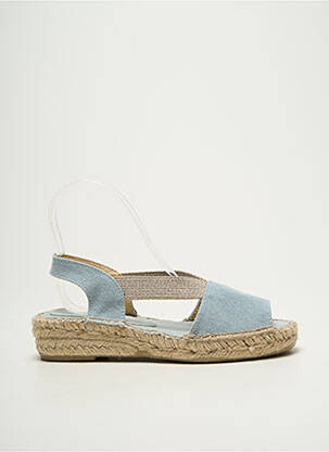 Espadrile vârf deschis toc plat până la 3 cm albastru EMMA femeie