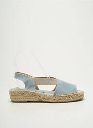 Espadrile vârf deschis toc plat până la 3 cm albastru EMMA femme