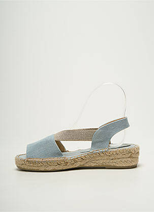 Espadrile vârf deschis toc plat până la 3 cm albastru EMMA femeie