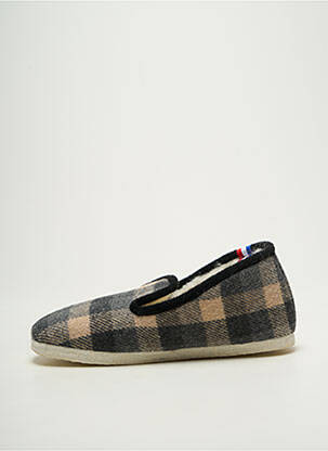 Papuci/pantofi de casă vârf rotund vârf rotund gri QUATUOR unisex