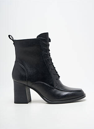 Botine/ghete țesătură satinată toc de 7 la 9 cm negru TAMARIS femeie