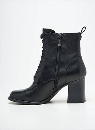 Botine/ghete țesătură satinată toc de 7 la 9 cm negru TAMARIS femeie