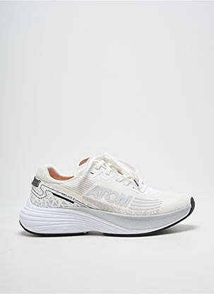 Adidași vârf rotund toc de 4 la 6 cm alb ATOM femeie