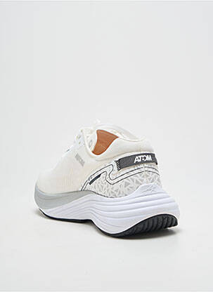 Adidași vârf rotund toc de 4 la 6 cm alb ATOM femeie