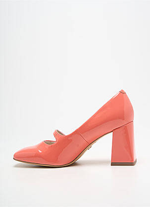 Pantofi cu toc material neted toc de 7 la 9 cm portocalie TAMARIS femeie