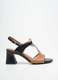 Sandale/pantofi decupați țesătură satinată toc de 7 la 9 cm maro TAMARIS femme