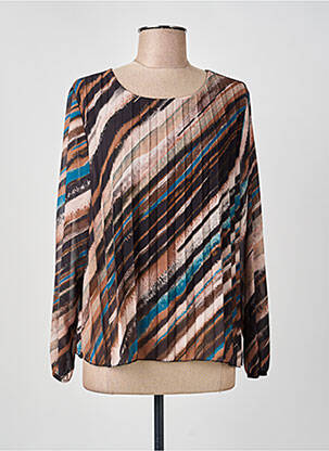Top imprimeu fantezie mâneci lungi maro NEW COLLECTION femeie