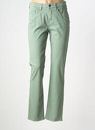 Pantalon slim țesătură poplin mărime normală verde GUY DUBOUIS femme