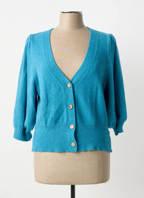 Vestă cu mâneci lungi albastru COULEURS DU TEMPS femeie