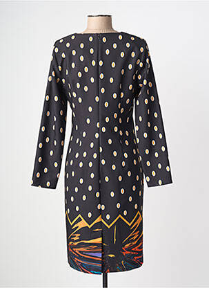 Rochie midi imprimeu fantezie mâneci lungi negru GUY DUBOUIS femeie