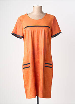 Rochie midi mâneci scurte mâneci scurte portocalie HALOGENE femeie