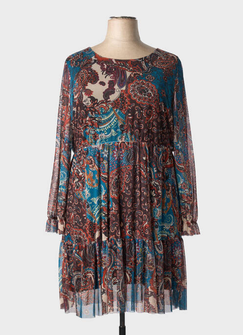 Rochie midi maro COULEURS DU TEMPS femeie