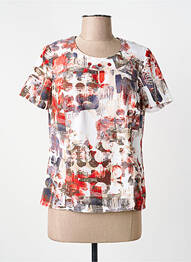 Tricou imprimeu fantezie mâneci scurte roșu FRANCE RIVOIRE femme