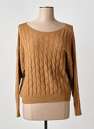 Pulover maro COULEURS DU TEMPS femeie