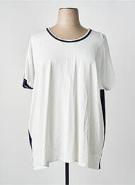 Tricou croială dreaptă mâneci scurte albastru GUY DUBOUIS femme