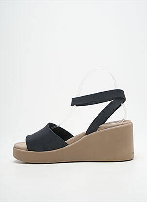 Sandale/pantofi decupați material neted toc de 7 la 9 cm negru CROCS femeie