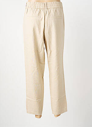 Pantalon 7/8 talie cu cleme mărime normală bej ONLY femeie