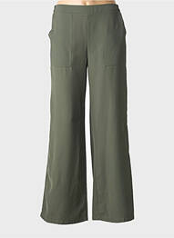 Pantalon evazat talie elastică mărime normală verde EMA BLUE'S femeie
