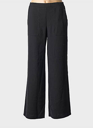 Pantalon evazat talie elastică mărime normală negru EMA BLUE'S femeie