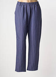 Pantalon drept țesătură poplin mărime normală albastru NINETTE femme