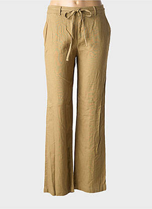 Pantalon drept țesătură crep talie înaltă verde ONLY femeie