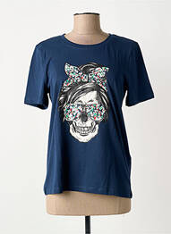 Tricou serigrafie mâneci scurte albastru ONLY femeie