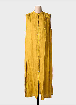 Rochie lungă fără mâneci fără mâneci galben MINETTE femeie
