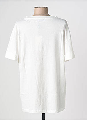 Tricou croială dreaptă mâneci scurte alb MINETTE femeie