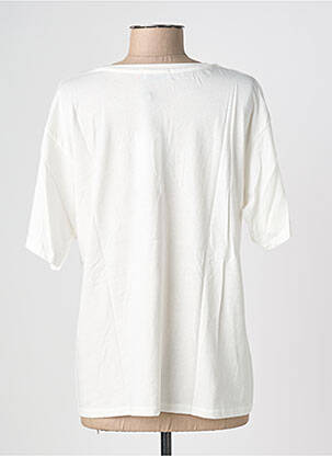 Tricou croială dreaptă mâneci scurte alb MINETTE femeie