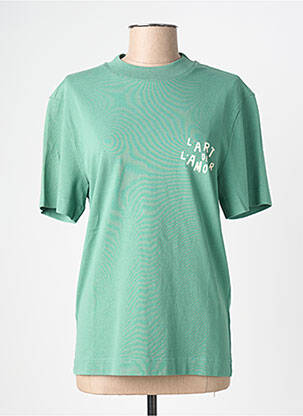Tricou serigrafie mâneci scurte verde VRAI* femeie