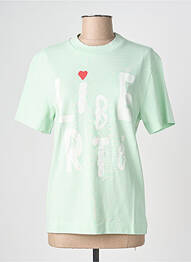 Tricou serigrafie mâneci scurte verde VRAI* femme