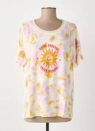Tricou serigrafie mâneci scurte bej IMPREVU femme
