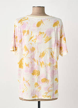 Tricou serigrafie mâneci scurte bej IMPREVU femeie