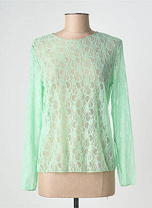 Top croială cambrată mâneci lungi verde NINETTE femeie