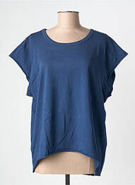 Tricou croială dreaptă mâneci scurte albastru ADILYNN femme