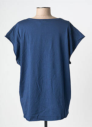 Tricou croială dreaptă mâneci scurte albastru ADILYNN femeie