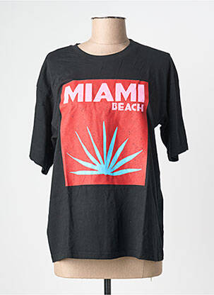 Tricou croială dreaptă mâneci scurte negru NINETTE femeie