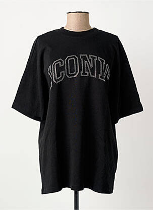 Tricou serigrafie cu strasuri mâneci scurte negru ONLY femeie