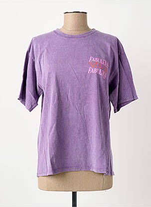 Tricou croială dreaptă mâneci scurte violet NINETTE femeie