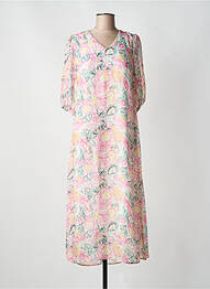 Rochie midi imprimeu floral mâneci scurte roz MADE IN SENS femeie