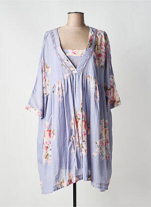 Rochie midi imprimeu floral mâneci 3/4 albastru RHUM RAISIN femeie