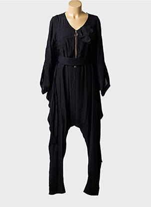 Salopetă-pantalon mâneci scurte mâneci scurte negru BIZE femeie