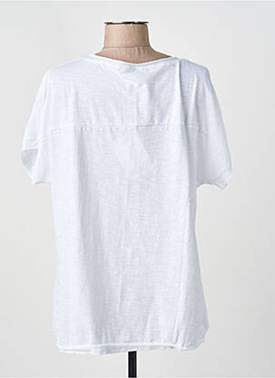 Tricou serigrafie flockată mâneci scurte alb ORIENTIQUE NATURALLY femeie