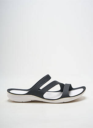 Mulete/saboți vârf deschis toc plat până la 3 cm negru CROCS femeie