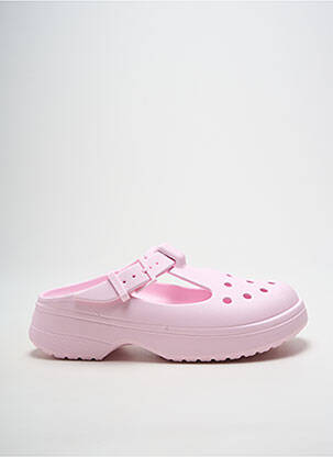 Mulete/saboți toc de 4 la 6 cm roz CROCS femeie