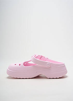 Mulete/saboți toc de 4 la 6 cm roz CROCS femeie