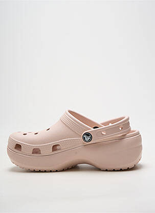 Mulete/saboți toc de 4 la 6 cm bej CROCS femeie