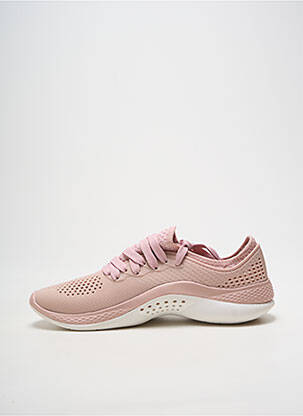 Adidași vârf rotund toc plat până la 3 cm roz CROCS femeie